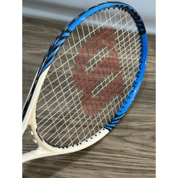 Wilson Federer 23 Edition Tennis Raquet 3 5/8 Black Blue White - Picture 9 of 10